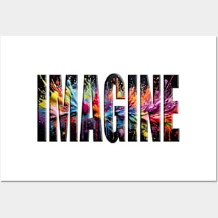 Imagine - Paint Splatter Posters and Art